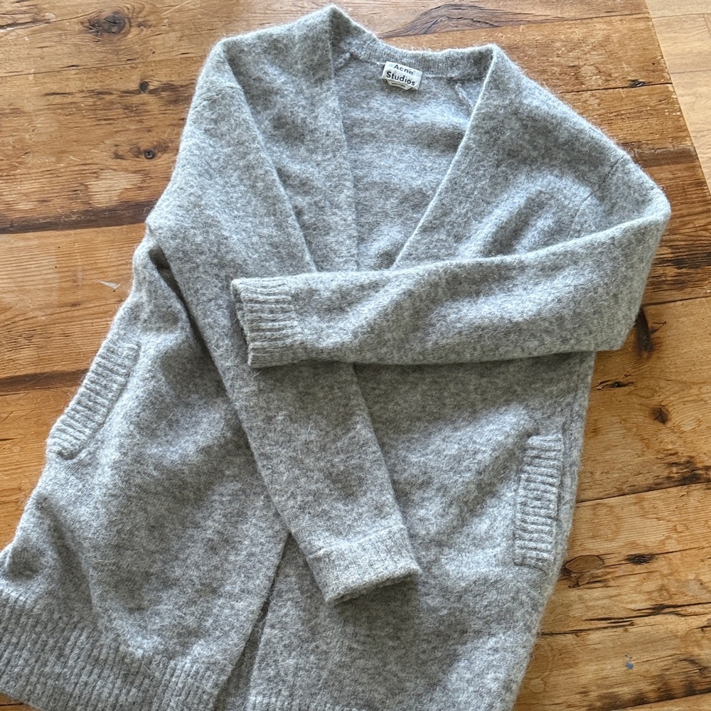 Acne Light Gray Mohair Women's Cardigan